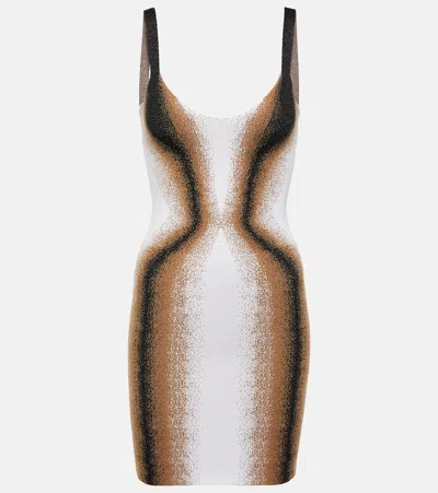 Y/project Printed Knit Minidress In Brown