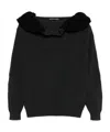 Y/project Ruffled-neck Sweater In Black