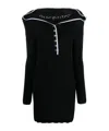 Y/project Evergreen Ruffle Necklace Knit Mini Dress In Black