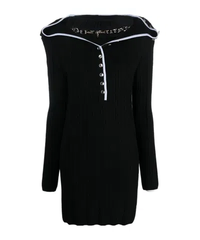 Y/PROJECT RUFFLE-COLLAR MERINO WOOL MINIDRESS