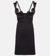 Y/project Purple Plunging Neck Denim Minidress In Black