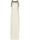 Y/PROJECT SAND BEIGE AND ANTHRACITE GREY WOMEN'S SLEEVELESS COTTON LONG DRESS