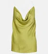 Y/project Evergreen Invisible Strap Satin Camisole In Green