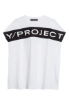 Y/PROJECT SCRUNCHED LOGO OVERSIZE MUSCLE TEE
