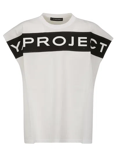 Y/project Logo Tank Top In Optic White