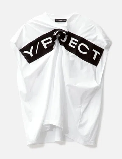 Y/project Scrunched Logo Tank Top In White