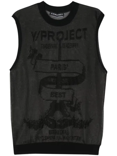 Y/PROJECT SEMI-TRANSPARENT SLEEVELESS SWEATER