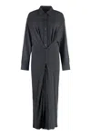 Y/project Y Project Woman Charcoal Stretch Viscose Blend Shirt Dress In Grey