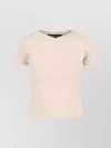 Y/project Short Sleeves V Neck Plain Metal Detail In Pink