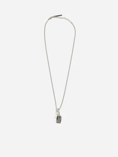 Y/project Mini Fuck You Pendant Necklace In Silver