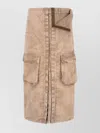 Y/project Maxi Cargo Skirt In Brown Cotton In Pink