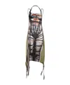 Y/project Multicolor Bondage Print Midi Dress In Black