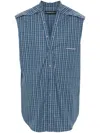 Y/PROJECT SLEEVELESS SHIRT WITH CHECK PATTERN