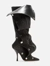 Y/project Snap Leather Boots In Black