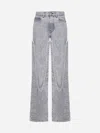Y/project Snap Off Chap Convertible High-rise Organic Straight-leg Jeans In Vintage Grey