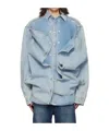 Y/project Snap Off Denim Shirt In Blue