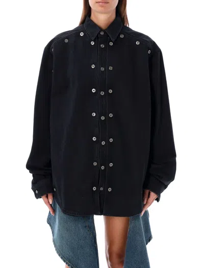 Y/project Evergreen Snap Off Jeanshemd In Black
