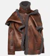 Y/project Snap Off Faux Shearling-trimmed Jacket In Brown