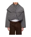 Y/project Gray Snap Off Puffer Jacket In Black