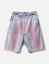 Y/project Blue Souffle Faded Denim Shorts In Blue