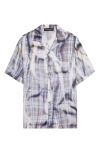 Y/PROJECT Y/PROJECT SUN BLEACH CHECK PRINT SHORT SLEEVE BUTTON-UP SHIRT