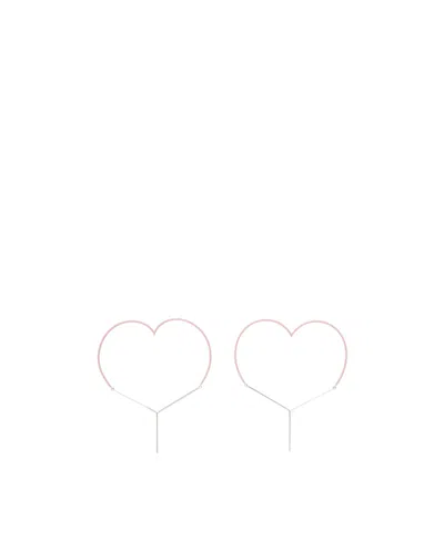 Y/project Super Long 'y' Heart-shaped Earrings In Pink