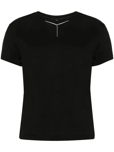 Y/project Baby T-shirt With Ribbed V Collar In Black