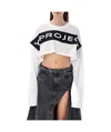 Y/project Logo Cropped T-shirt In Black