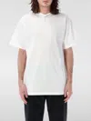 Y/project Optic White T-shirt With Ribbed V Collar And Logo Applique In 白色