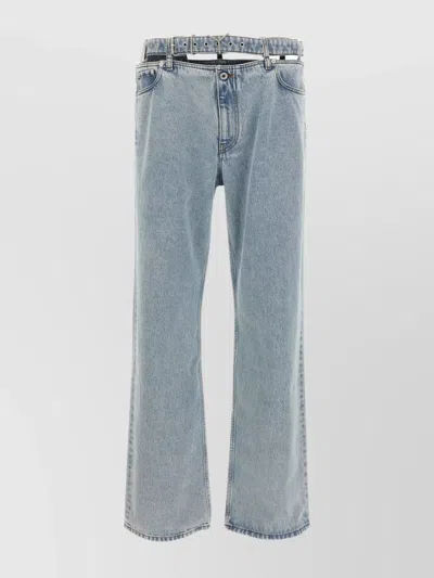 Y/project Tailored Belted Jeans With Back Pockets In Blue