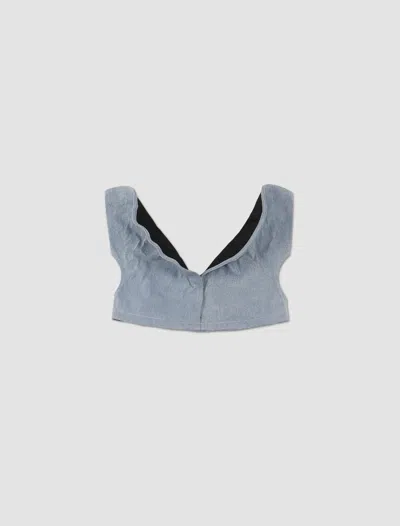 Y/project Top In Denim Scrunched In Blu