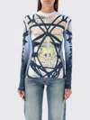 Y/project Bondage Print Jersey Top In Blau