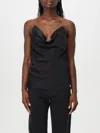 Y/project Satin Top With Draped Neckline And Low In Grün