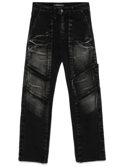 Y/project Touch-strap Multi-panel Jeans In Black