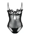 Y/project Sheer-construction Underwired Bodysuit In Black