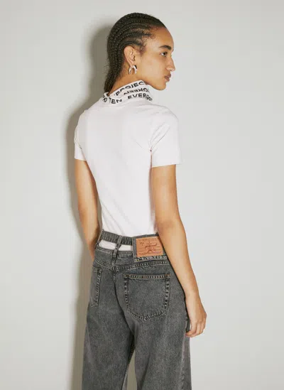 Y/project Triple Collar Fitted T-shirt In Pink