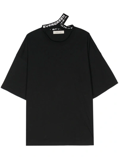 Y/PROJECT BLACK TRIPLE COLLAR ORGANIC-COTTON T-SHIRT