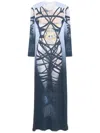 Y/project Jpg Bondage Jersey Long Dress In Blue