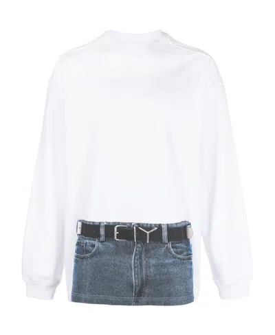 Y/project Trompe L'oeil-print Sweatshirt In Gray