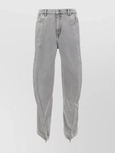 Y/project Trousers Denim Banana Pockets In Gray