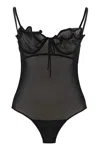 Y/project Sheer Bodysuit With Ruffle And Bow Accents In Animal Print