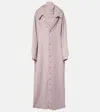 Y/project Turtleneck Mesh-trimmed Shirt Dress In Purple
