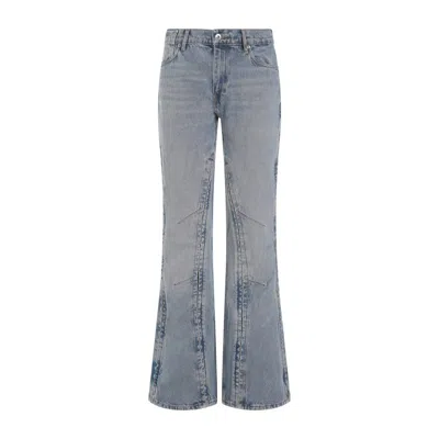Y/PROJECT VINTAGE PINK ORGANIC COTTON HOOK AND EYE SLIM JEANS