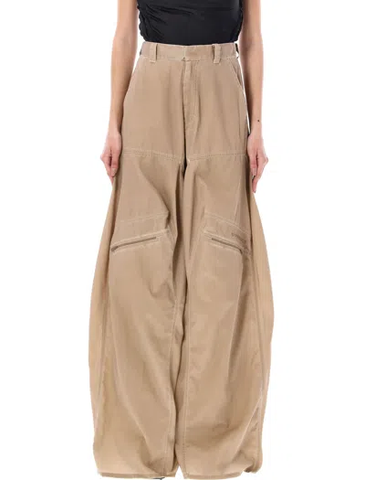 Y/project Branded Wide-leg Relaxed-fit Woven Trousers In Washed Beige