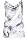 Y/PROJECT WHITE CHECKED INVISIBLE-STRAP TOP - WOMEN'S - POLYESTER