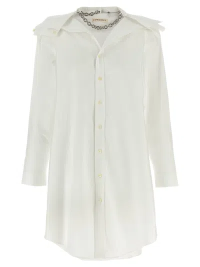 Y/PROJECT WHITE CHEMISIER DRESS