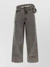 Y/PROJECT WIDE LEG HIGH-WAISTED TROUSERS WITH FADED WASH