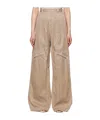 Y/project Wide-leg Spliced Casual Pants In Brown