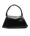 Y/project Black Leather Twisted Handle Handbag With Adjustable Strap In Black