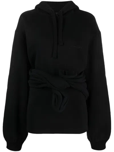 Y/project Wire Wrap Hoodie Made From Organic Cotton For Women In Black